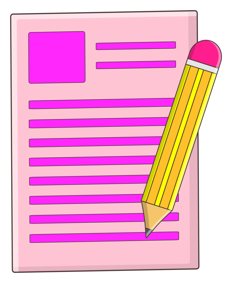 pencil and paper clipart png