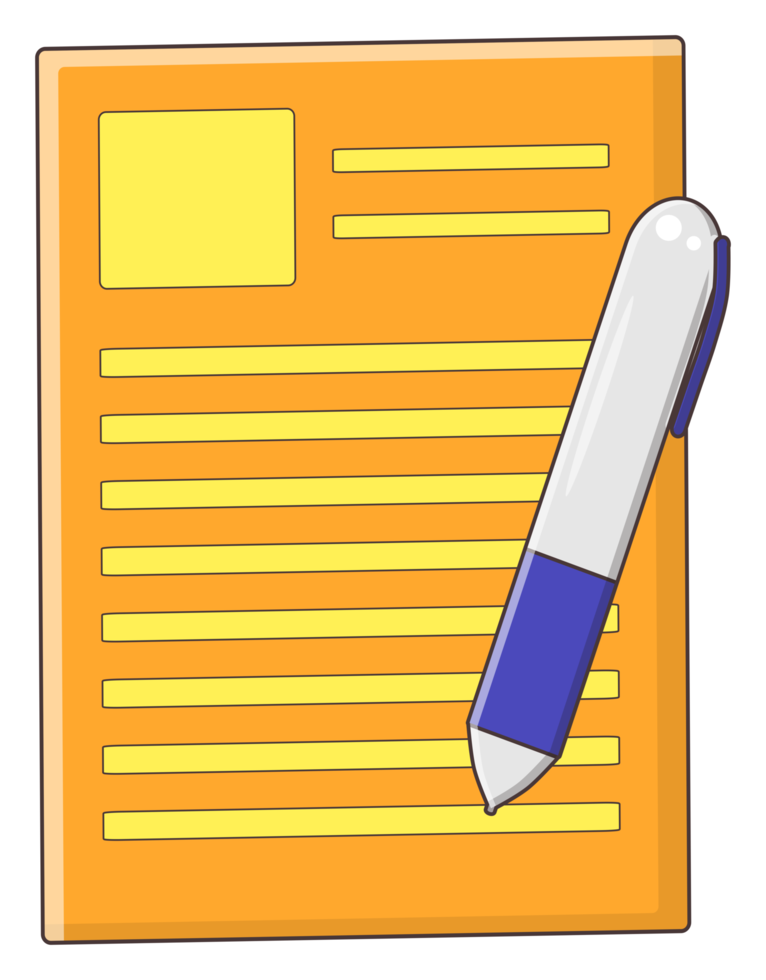 pen and paper sticker png