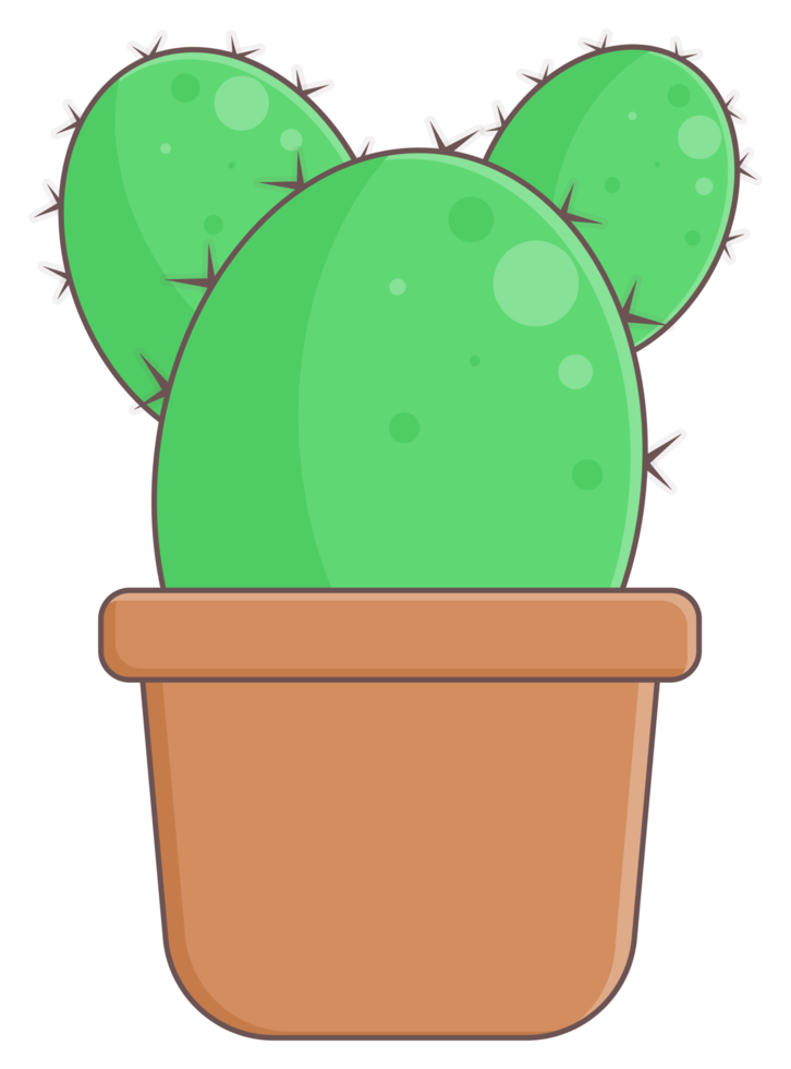 cactus en un maceta pegatina png