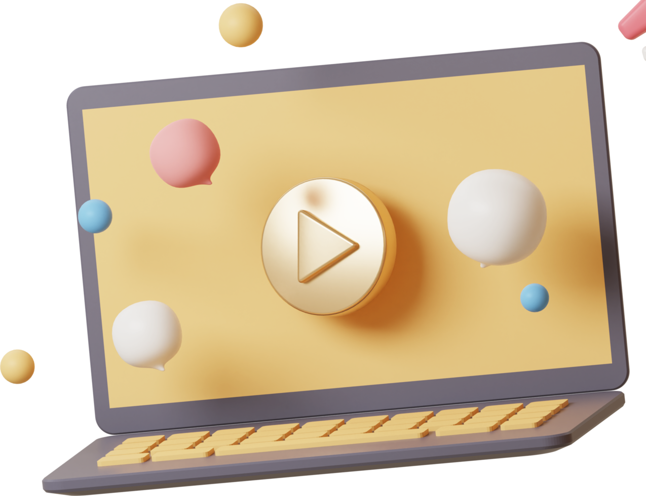 Social media gold video play button. png