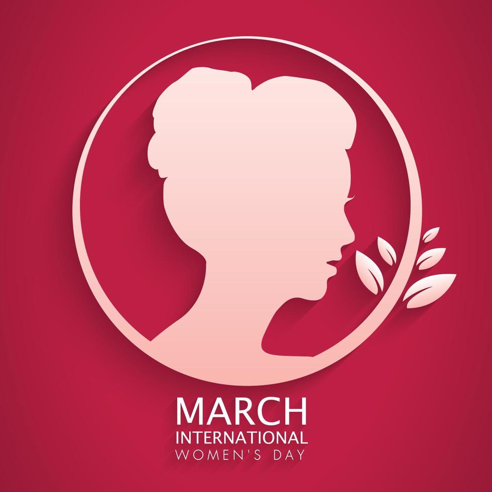 March 8. International Women's Day greeting card paper cut for your design. vector illustration