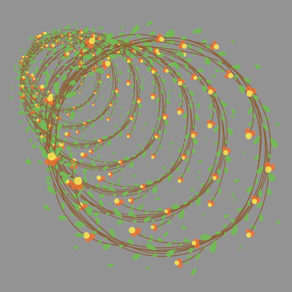 espiral de primavera coronas en un gris antecedentes vector