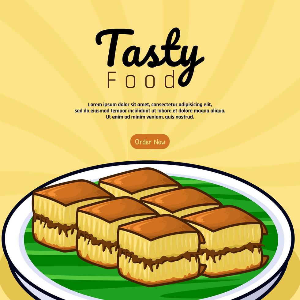 Tasty food martabak manis banner template design vector