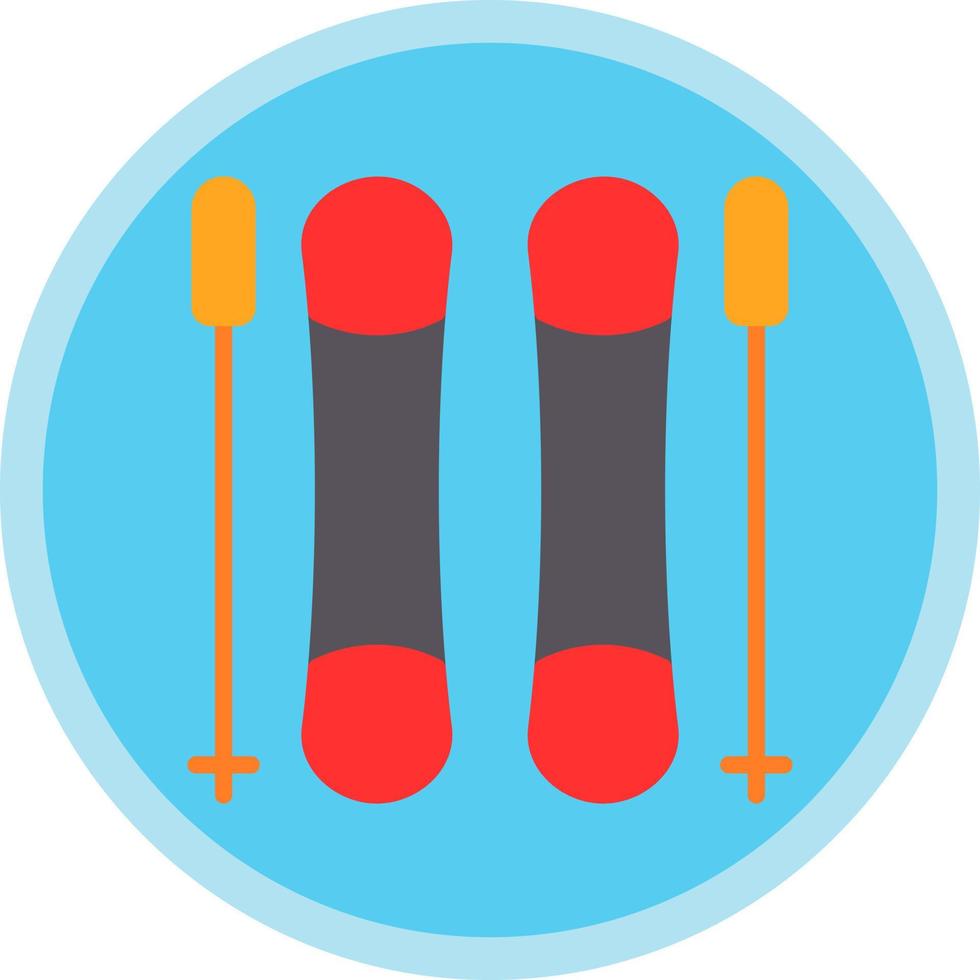 Skiing Vector Icon Design