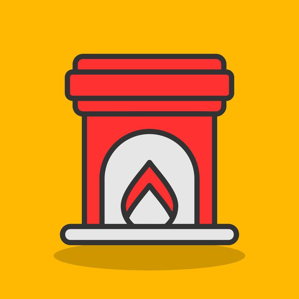 Fireplace Vector Icon Design