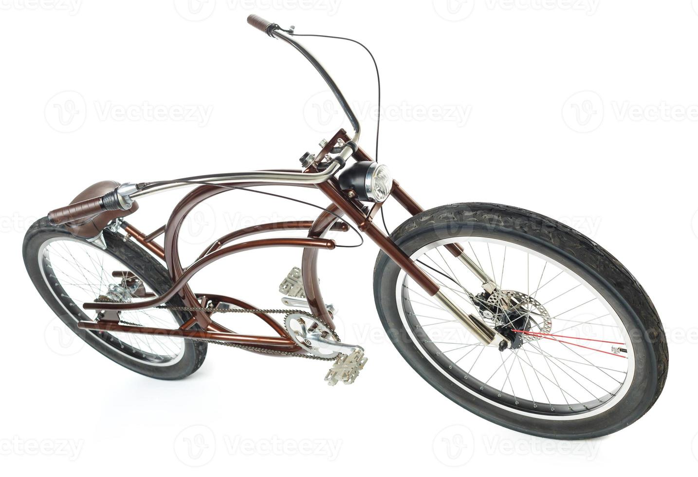 Retro styled bicycle isolated on a white photo