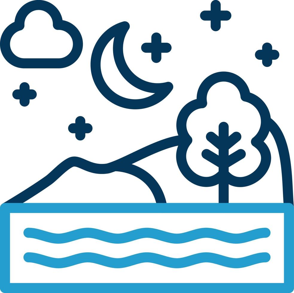 Night Landscape Vector Icon Design