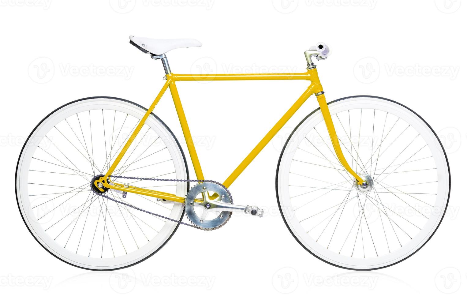 Stylish hipster bicycle isolated on white photo