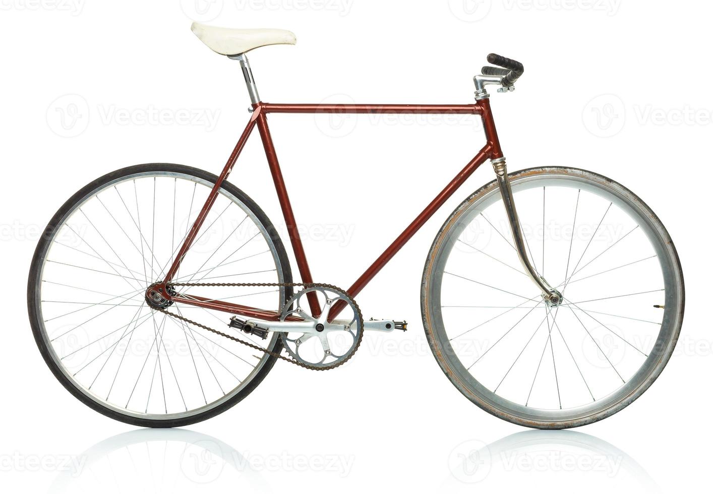 Stylish hipster bicycle - fixed gear isolated on white photo