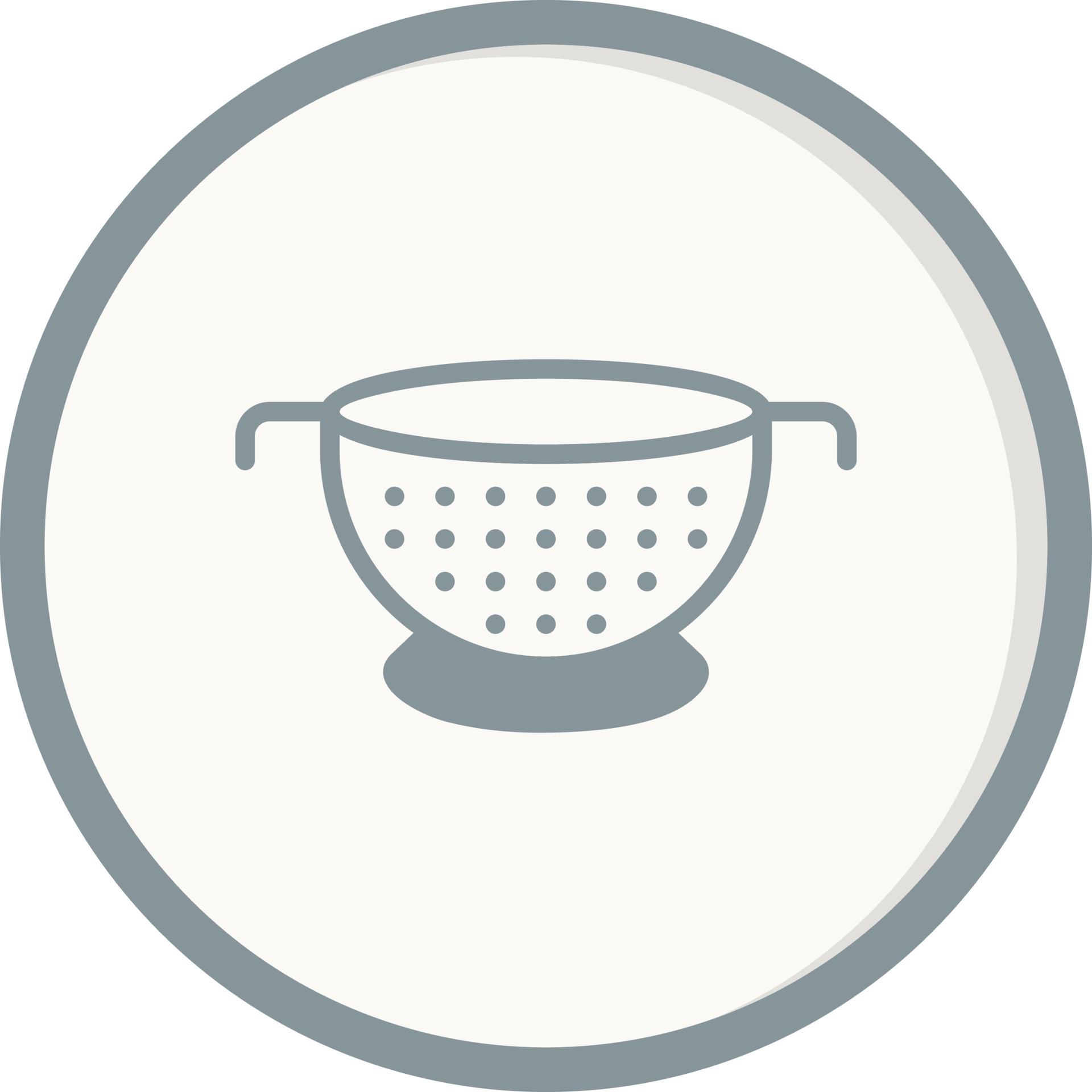 Colander Vector Icon 21130638 Vector Art at Vecteezy