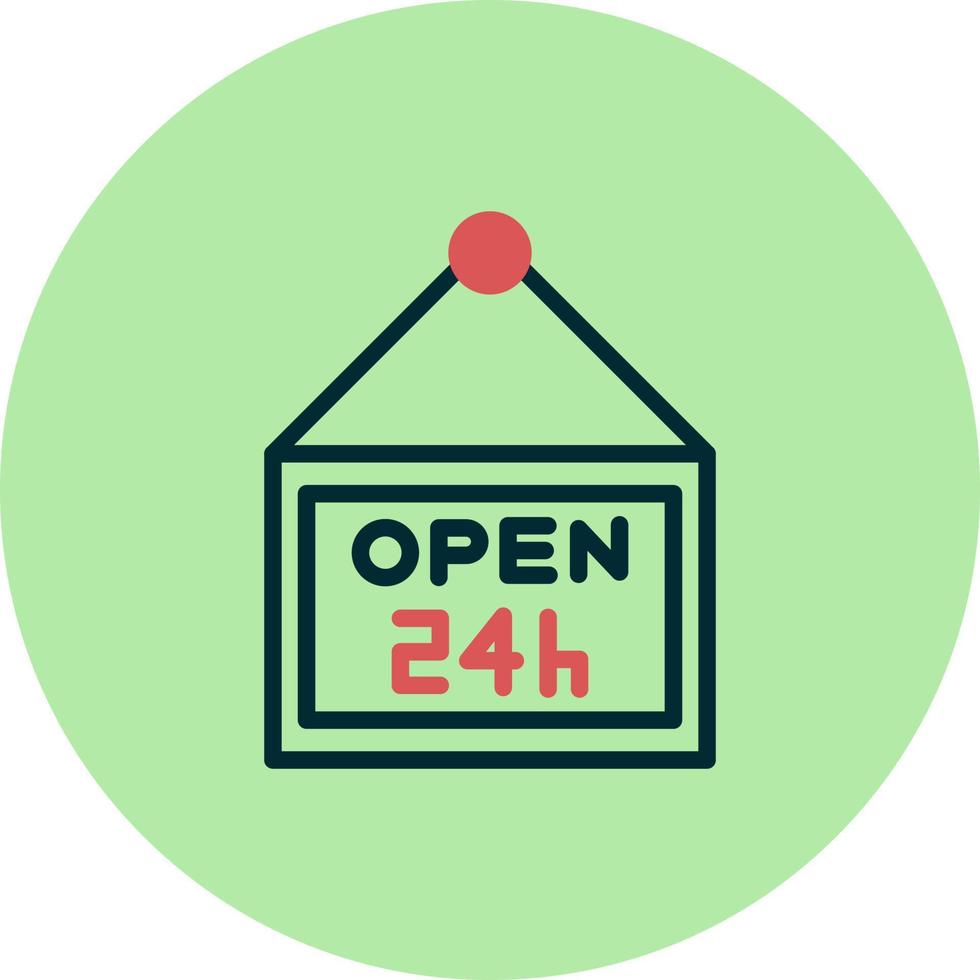 Open Shop 24 Hours Vector Icon