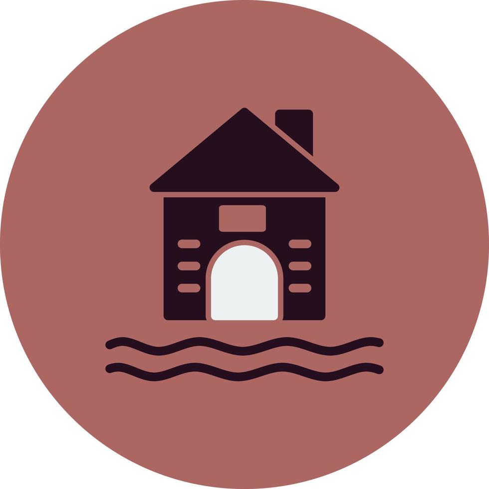 Flooded House Vector Icon