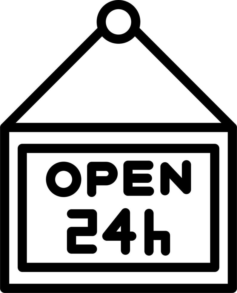 Open Shop 24 Hours Vector Icon