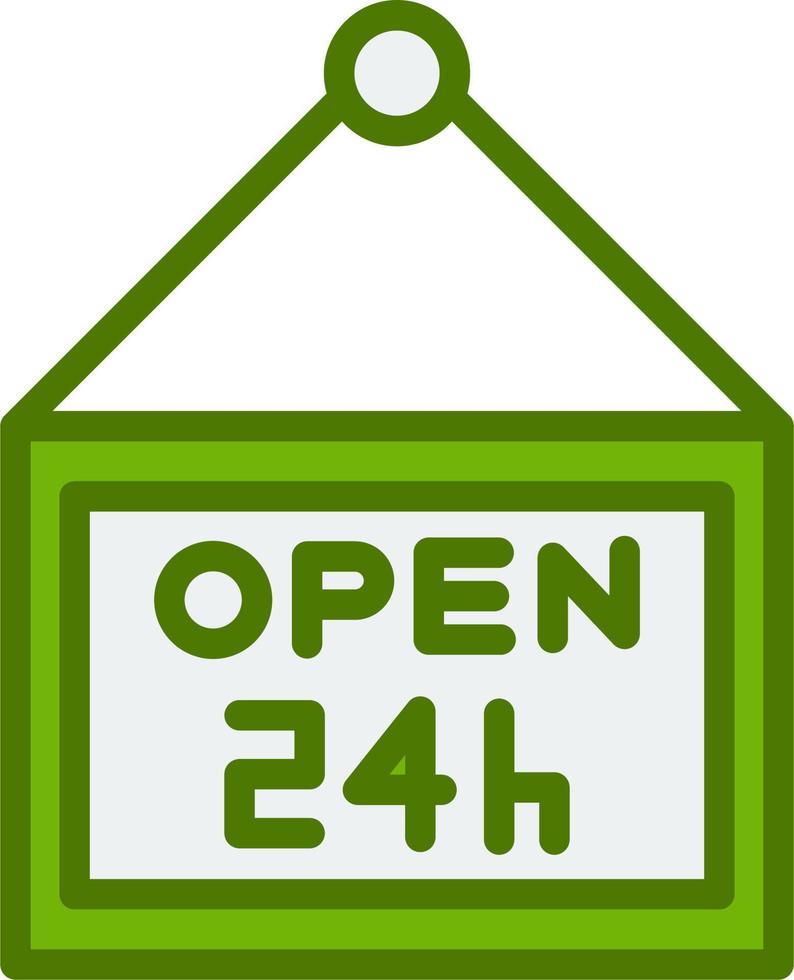 Open Shop 24 Hours Vector Icon