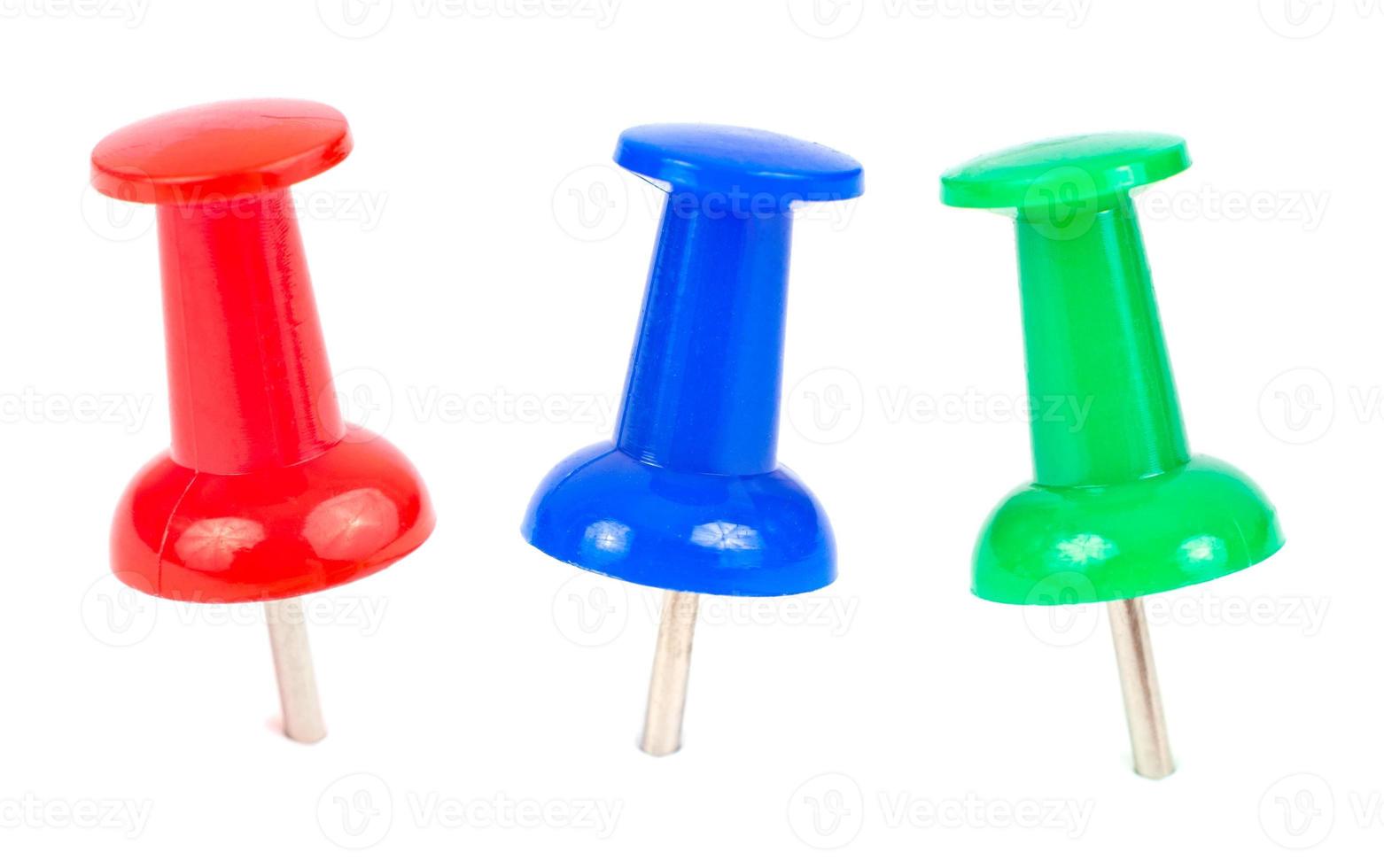 Three colored pushpin photo