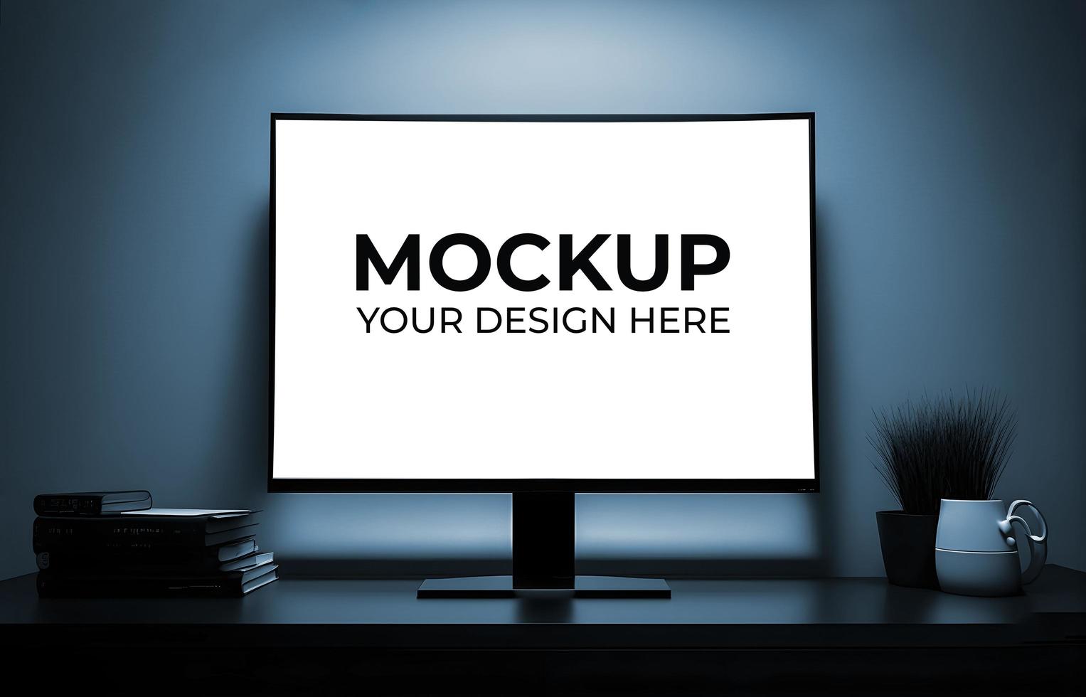 Realistic screen mockup template or blank led screen mockup photo