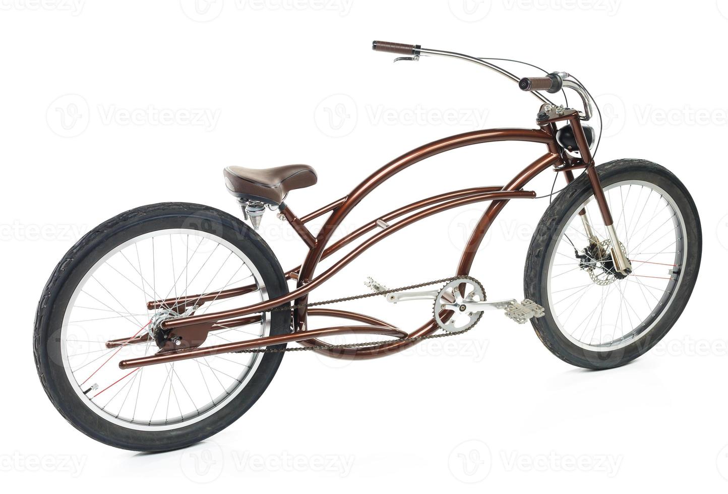 Retro styled bicycle isolated on a white photo