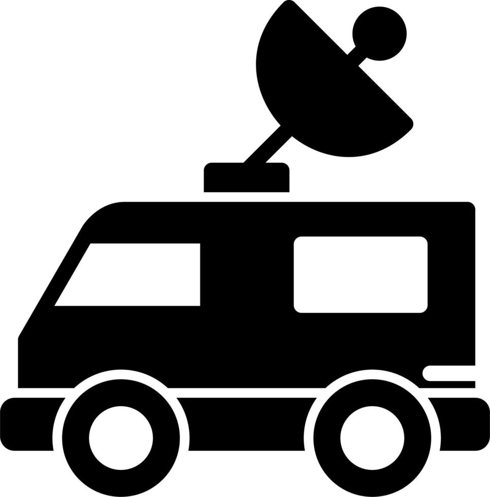 icono de vector de furgoneta de noticias