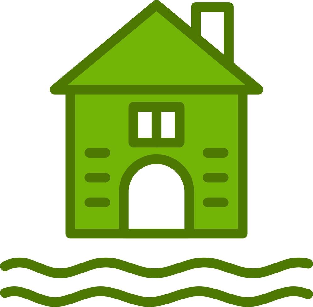 Flooded House Vector Icon