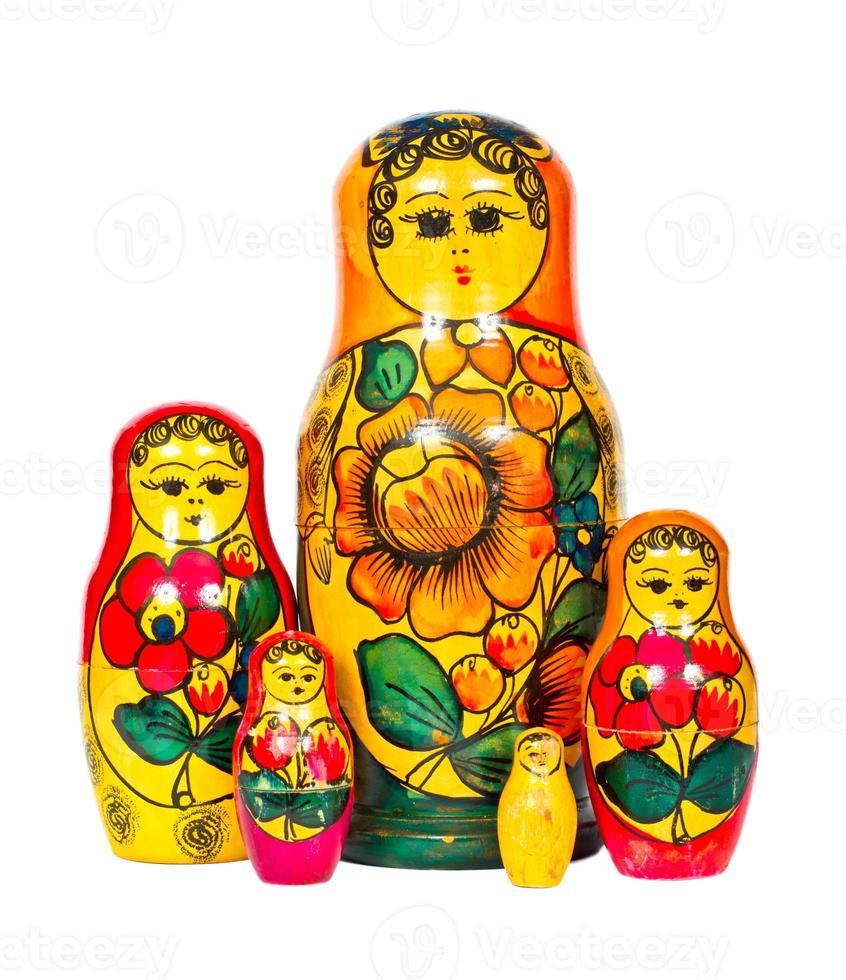 Matryoshkas on white background photo