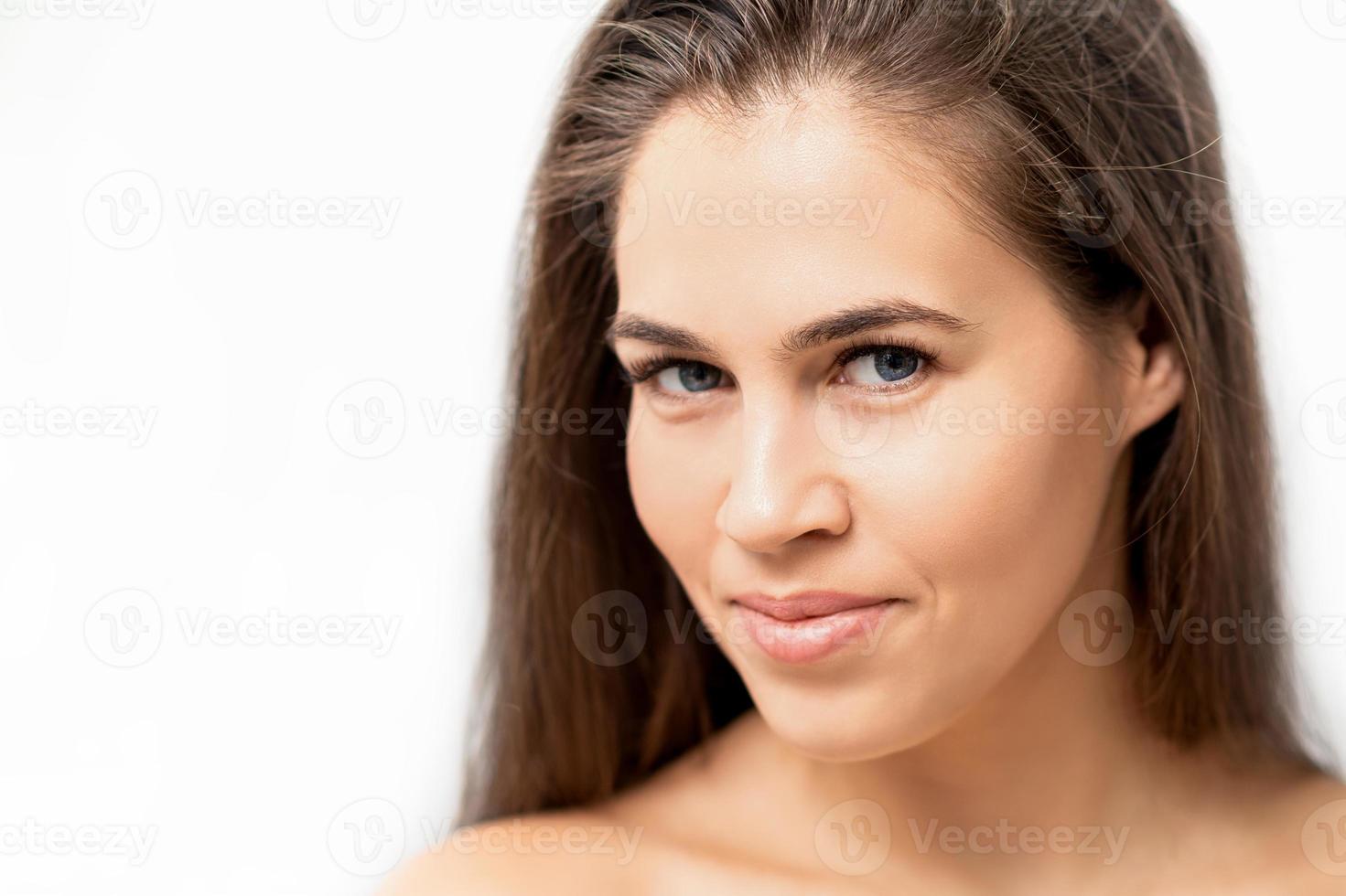 Young caucasian woman beauty face photo