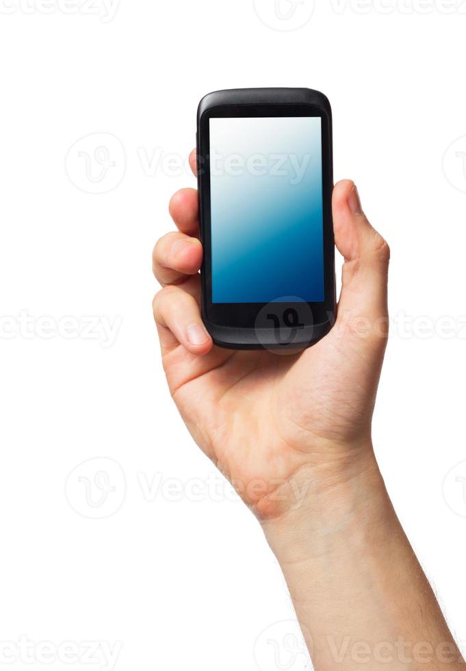 Cell phone in male hand photo