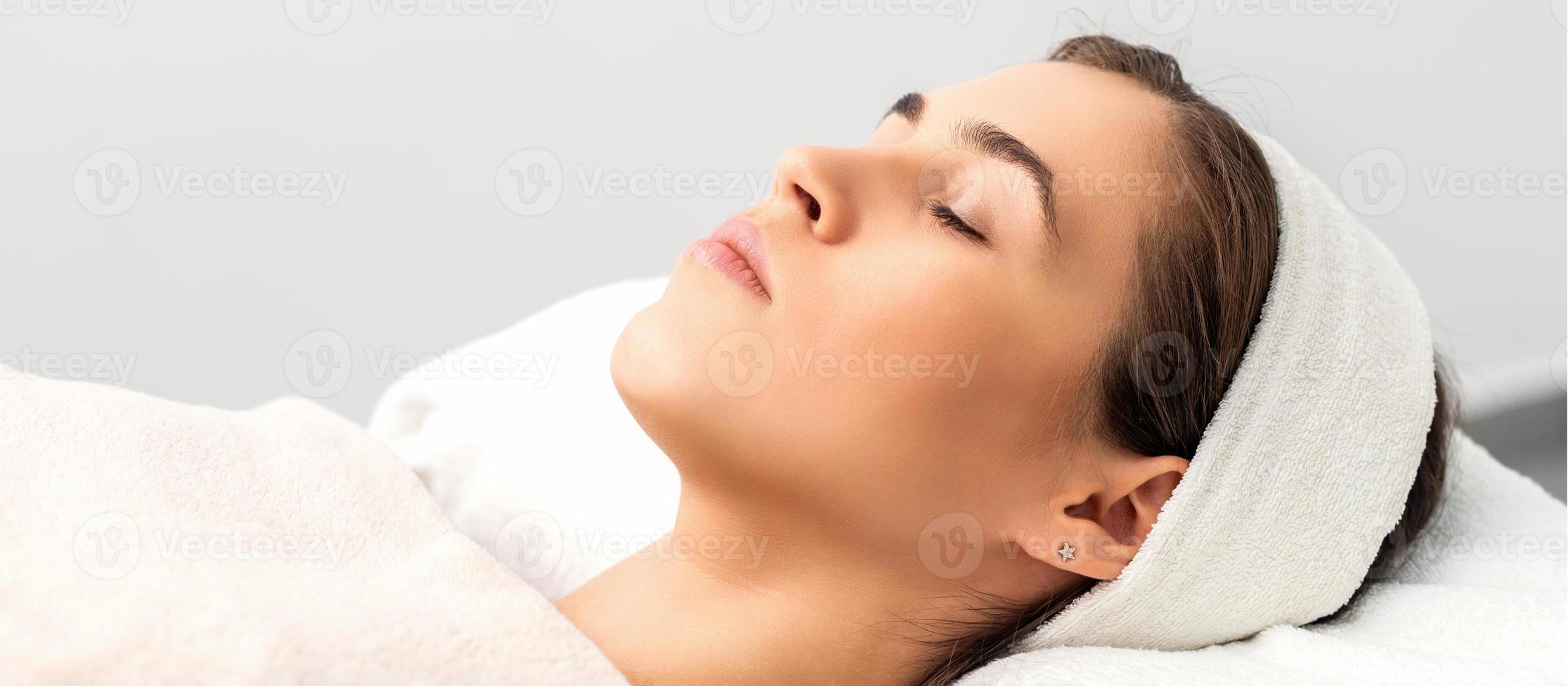 Woman waiting for cosmetic procedure photo