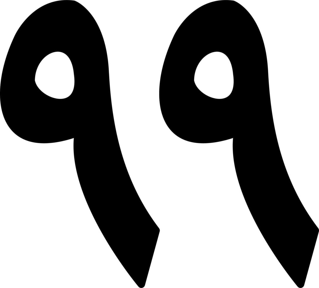 Arabic Number Ninety Nine Vector Icon