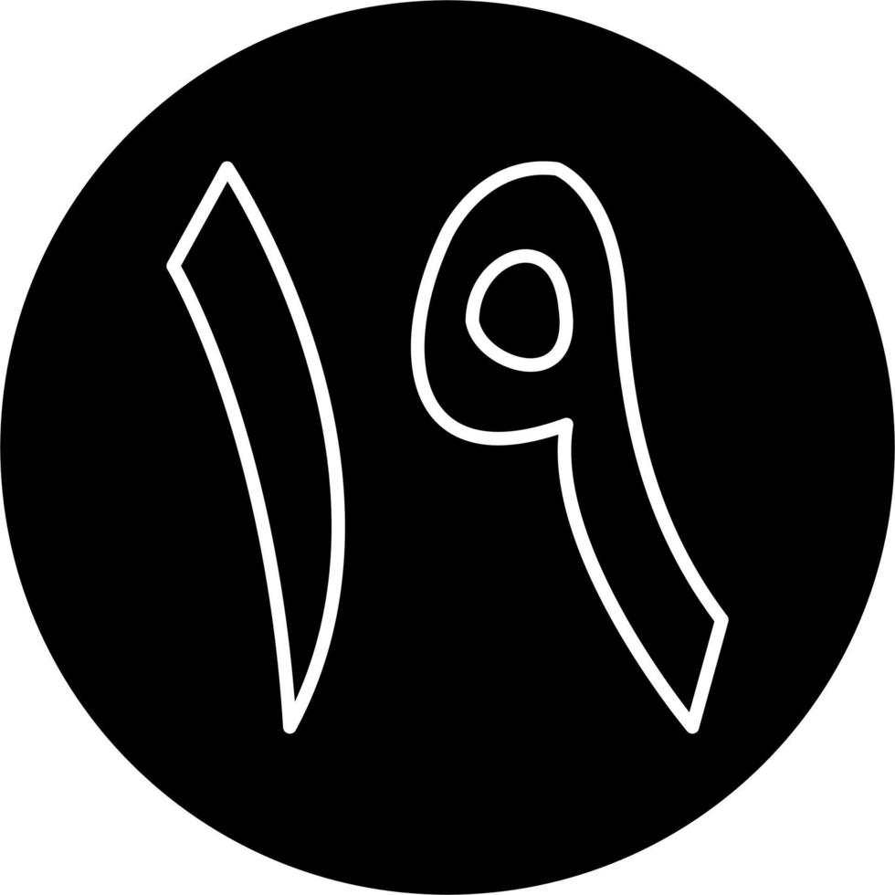 Arabic Number Nineteen Vector Icon