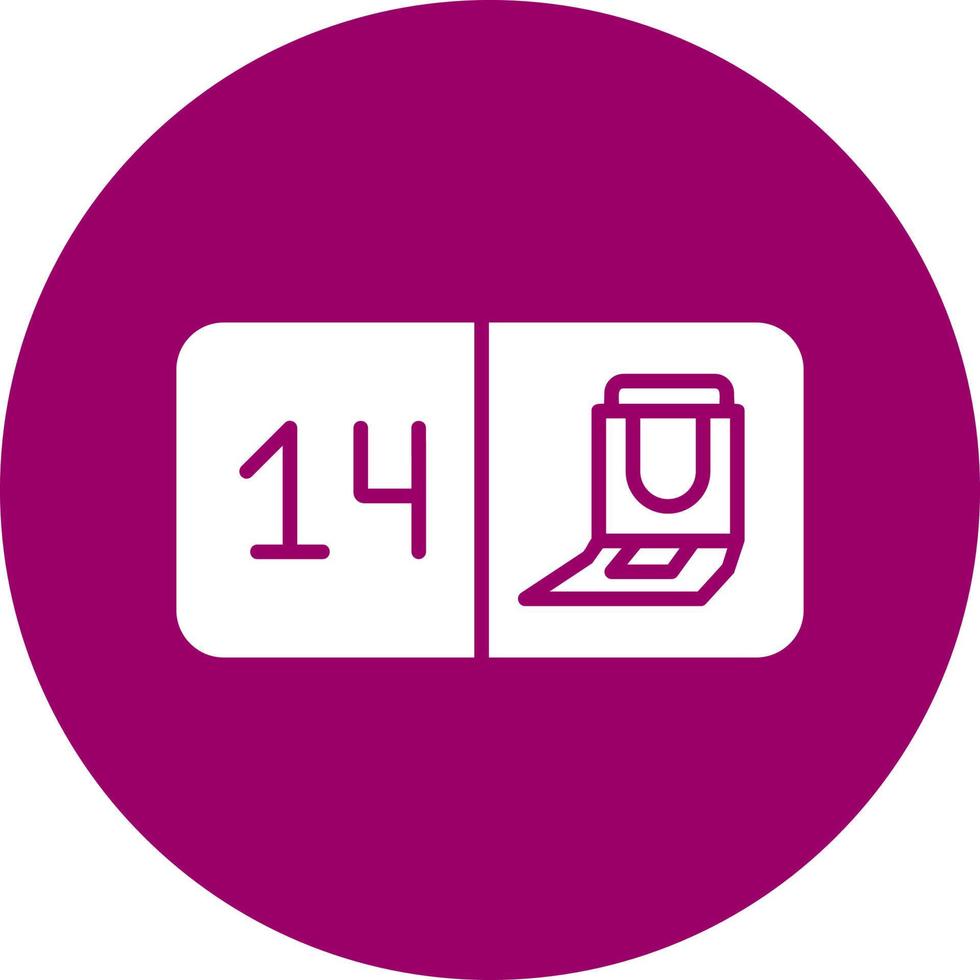 Seat Number Fourteen Vector Icon