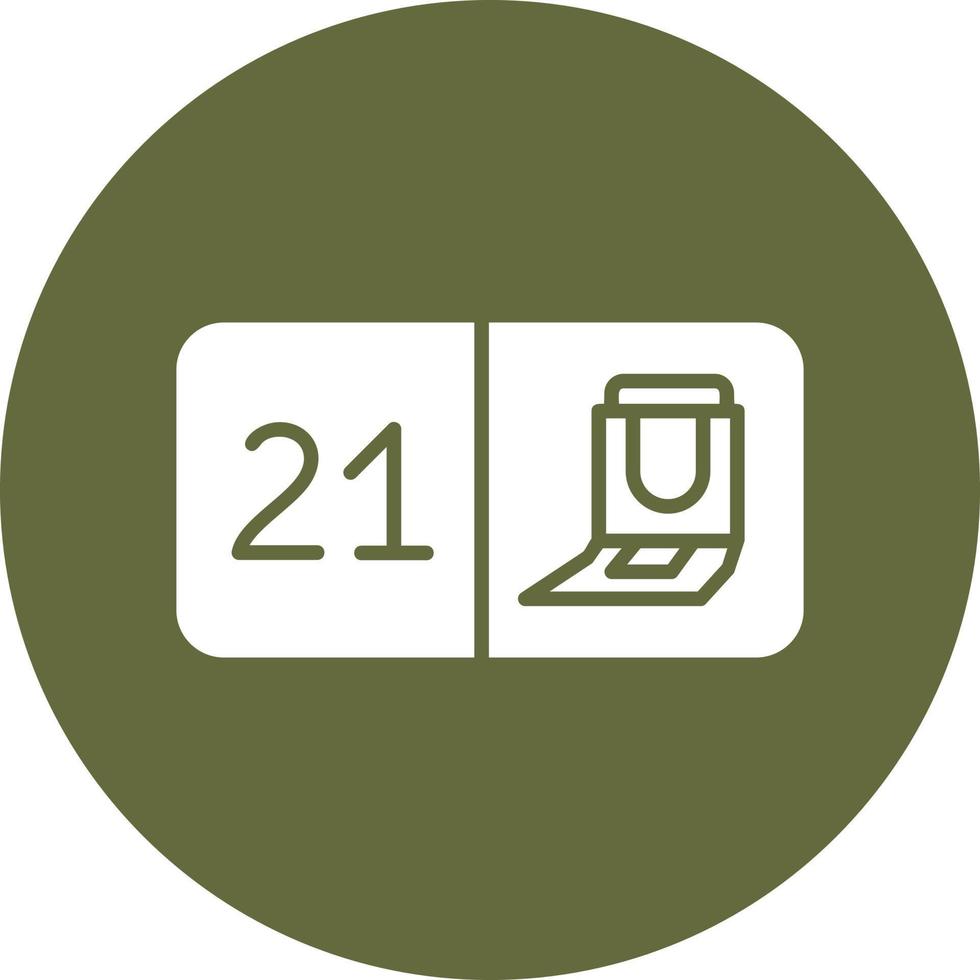 Seat Number Twenty One Vector Icon