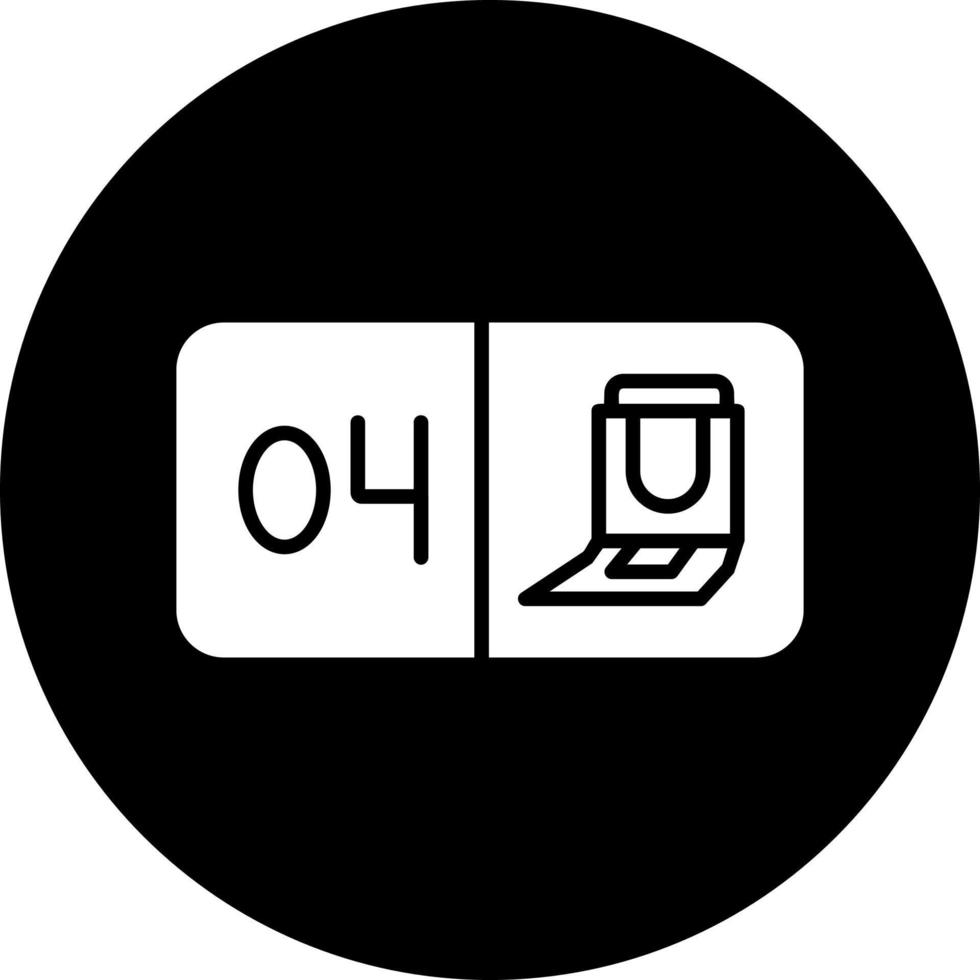 asiento número cuatro vector icono