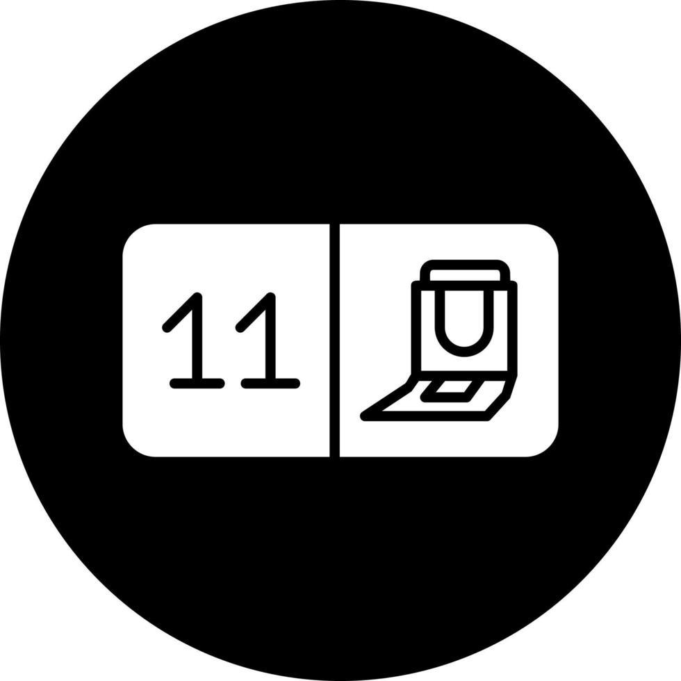 asiento número once vector icono