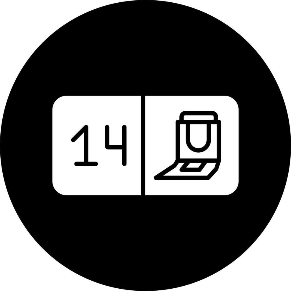 Seat Number Fourteen Vector Icon