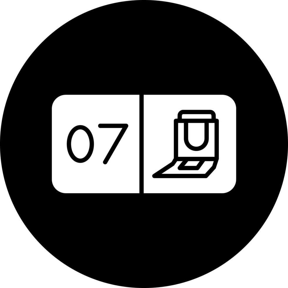 asiento número Siete vector icono