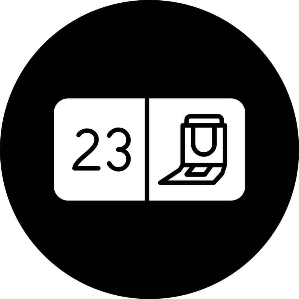 Seat Number Twenty Three Vector Icon