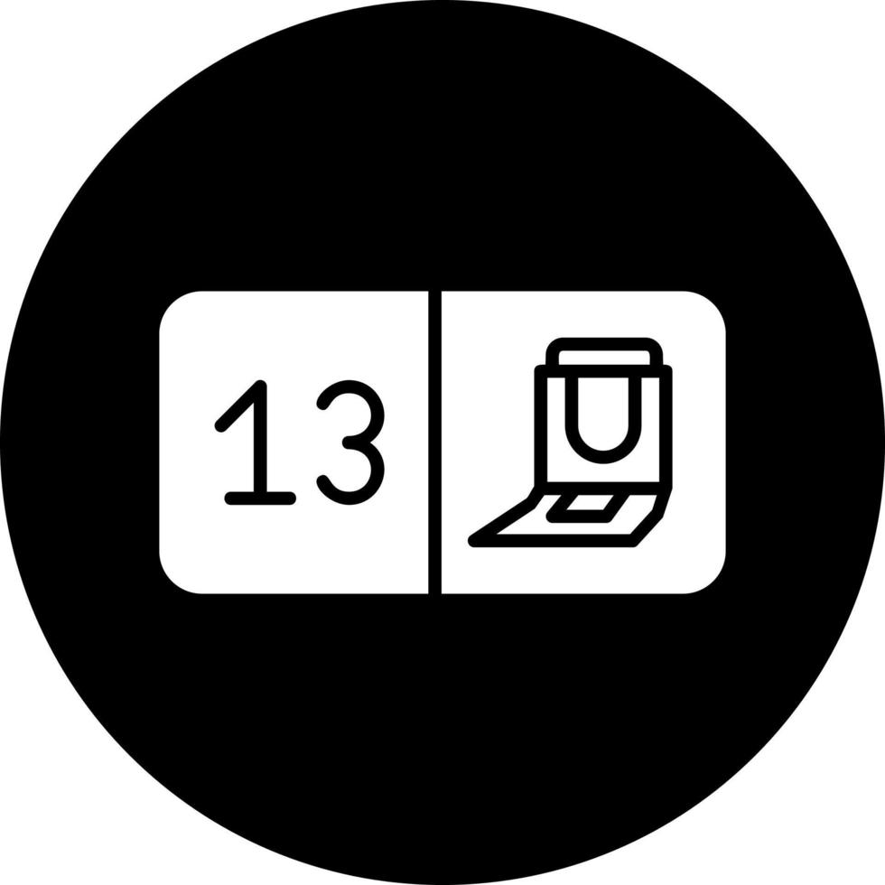 asiento número trece vector icono