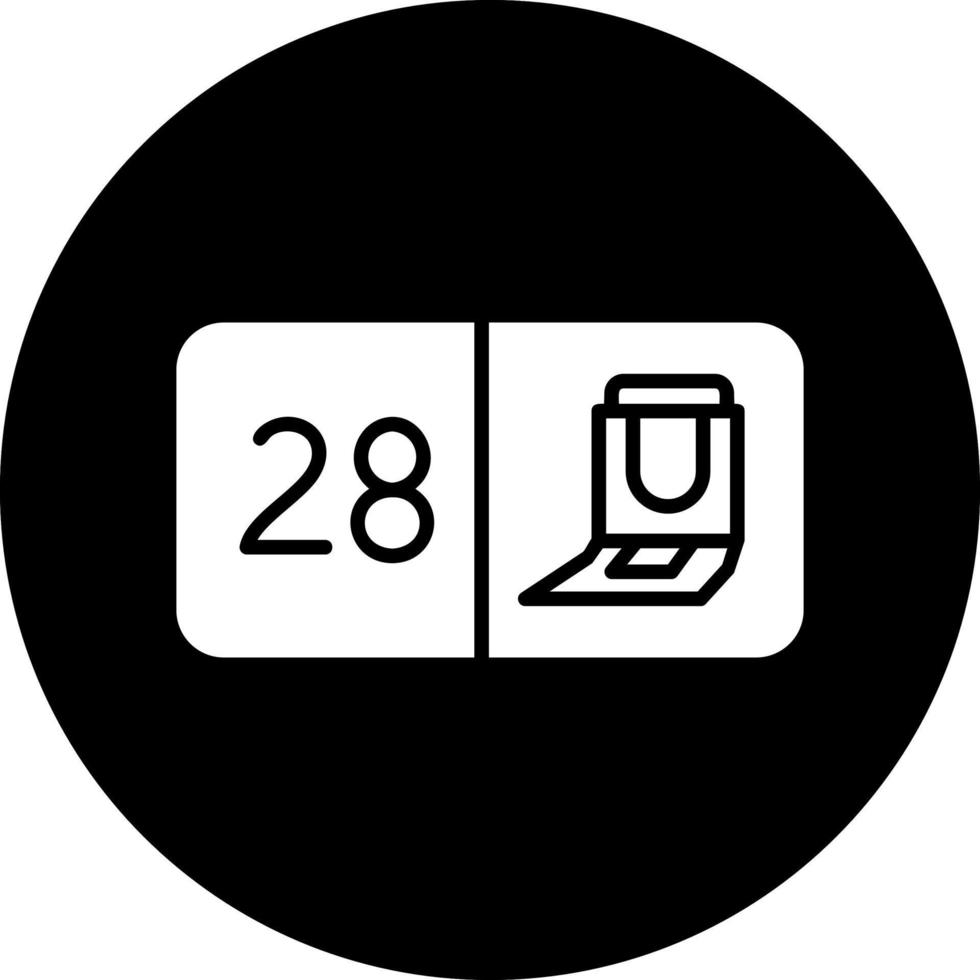 Seat Number Twenty Eight Vector Icon
