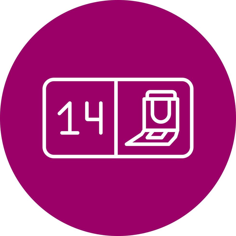 Seat Number Fourteen Vector Icon