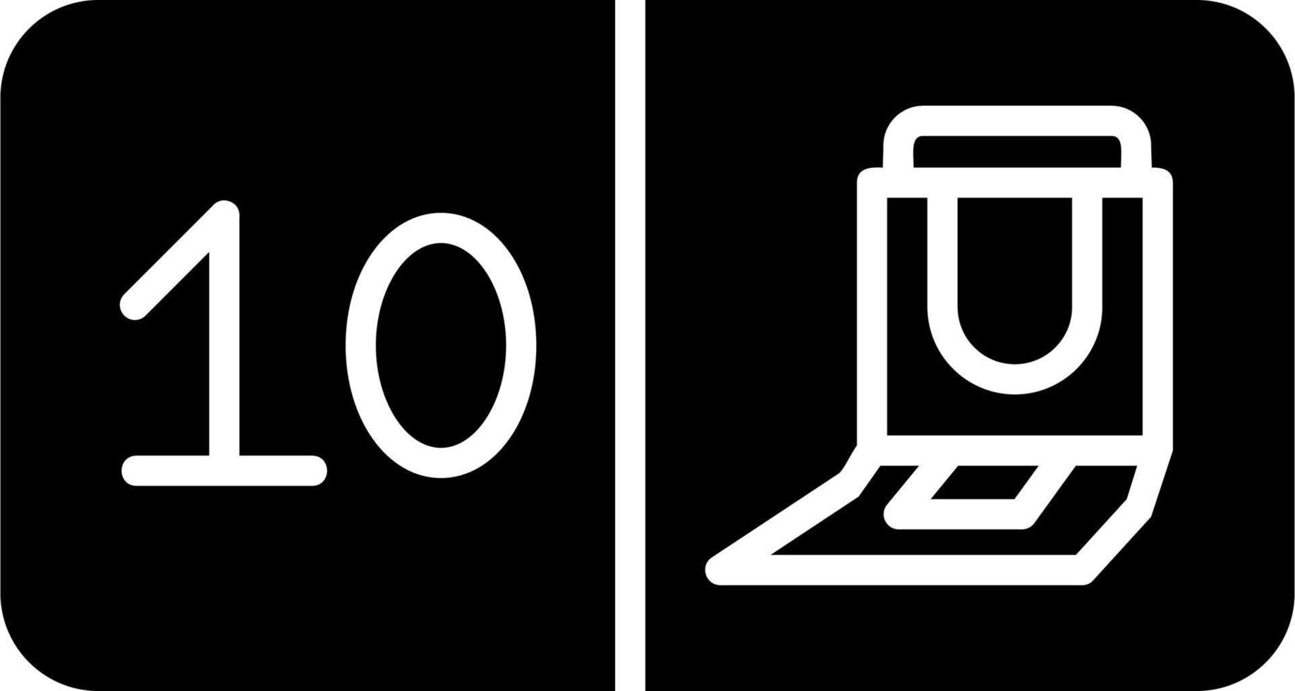 Seat Number Ten Vector Icon