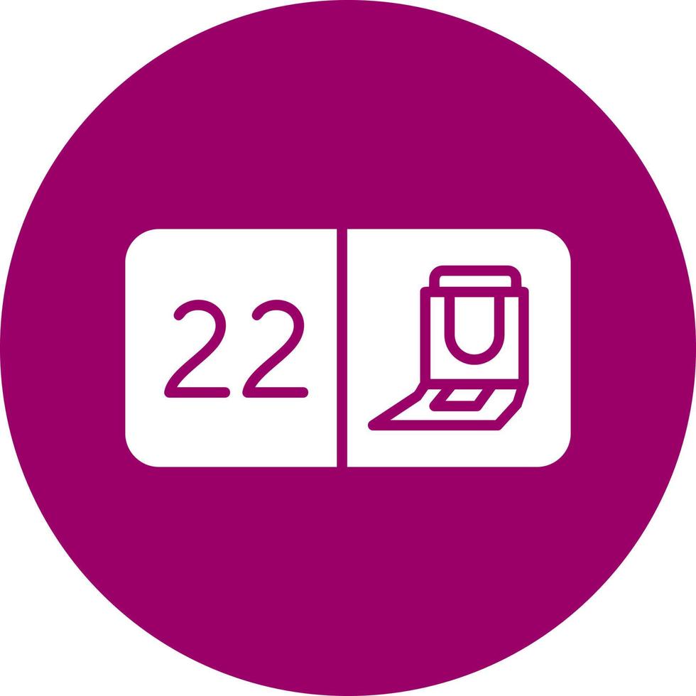 Seat Number Twenty Two Vector Icon
