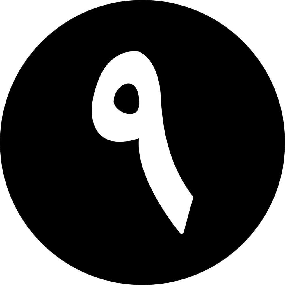 Arabic Number Nine Vector Icon