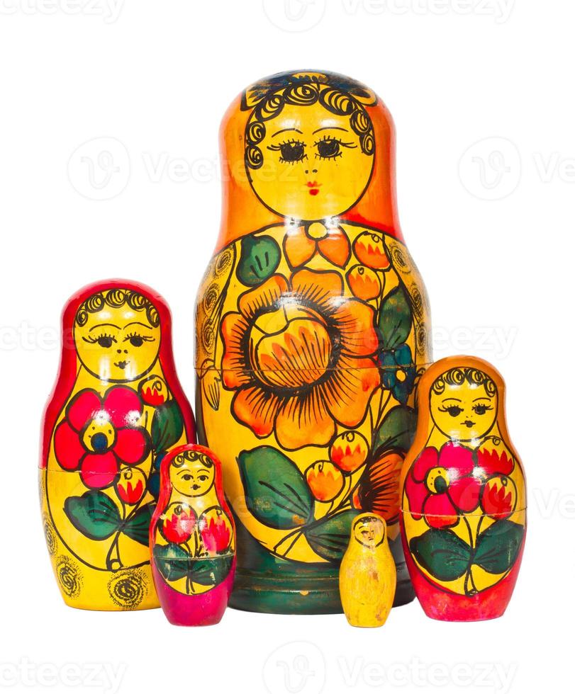 Matryoshkas on white background photo