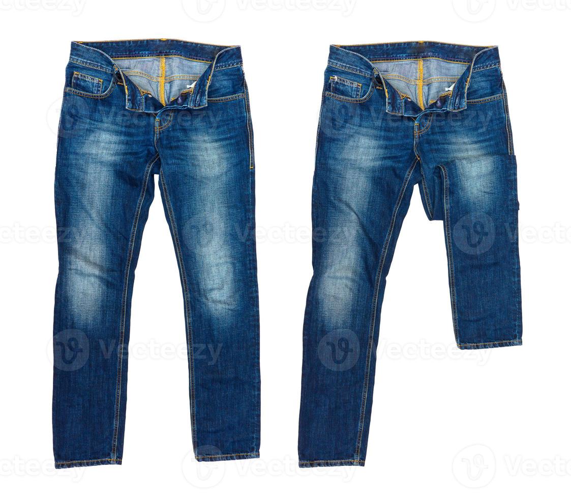 Blue Jeans on white background photo