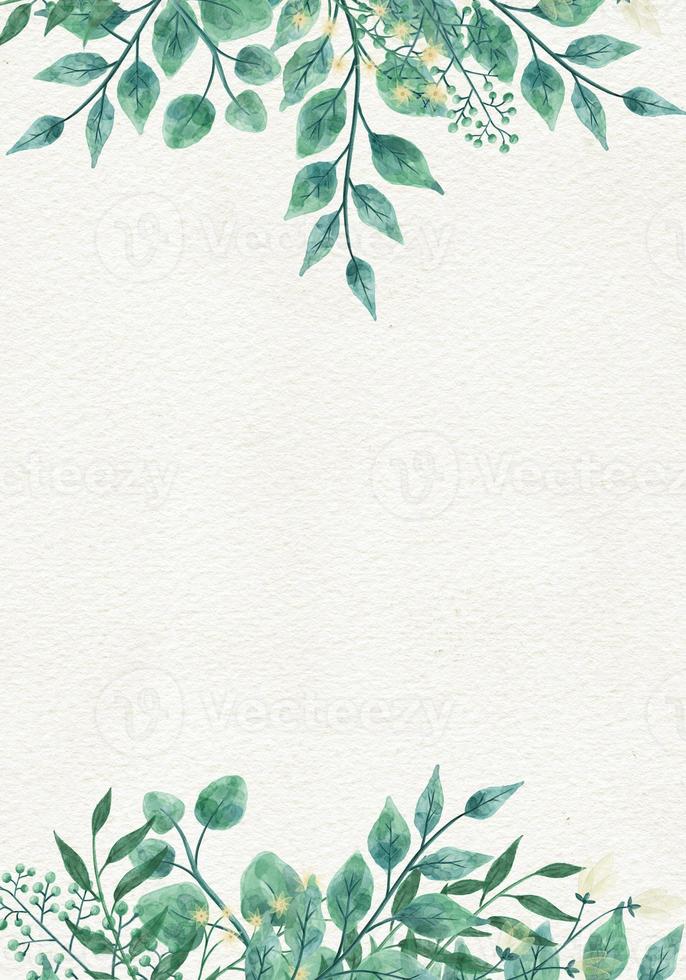 Watercolor floral BORDER FRAME png with textured background photo