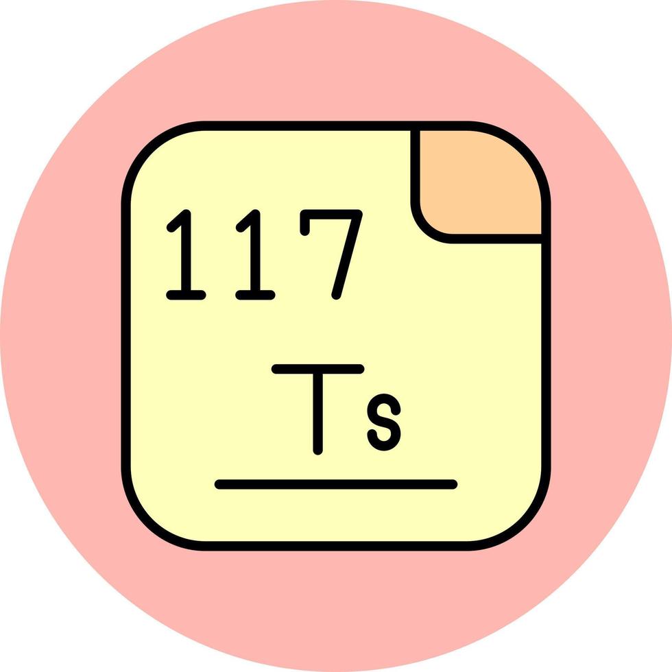 tennessine químico icono vector