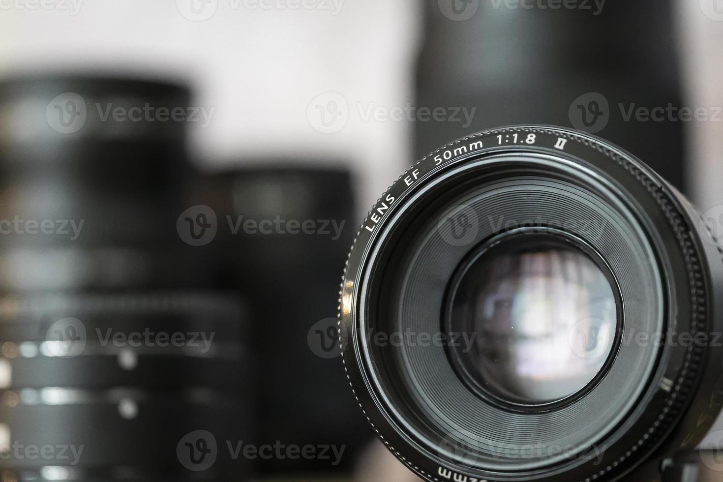 Close up of a Mirrorless camera lens photo