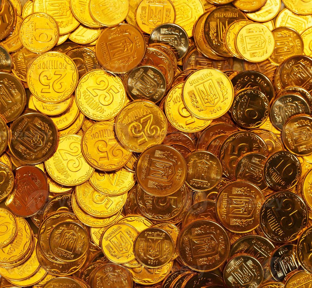 Background of the coins of Ukraine photo