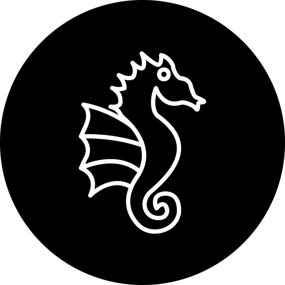 icono de vector de caballito de mar