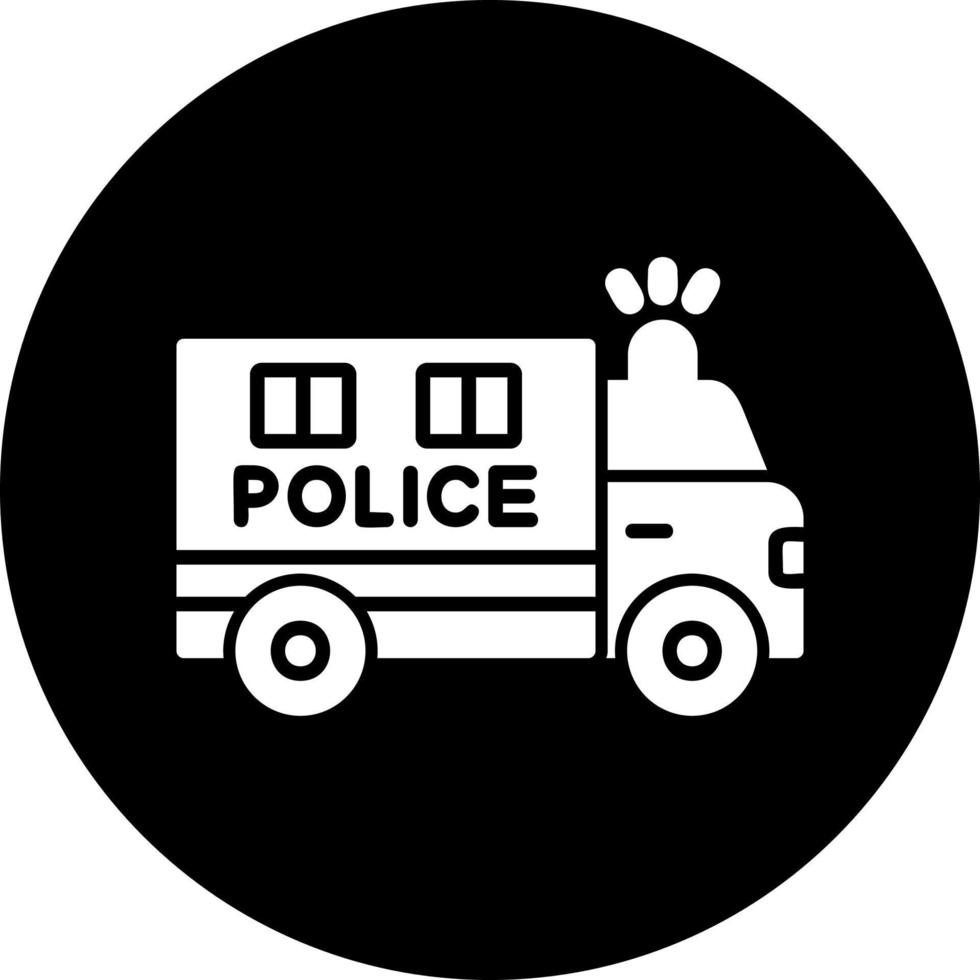 icono de vector de furgoneta de policía